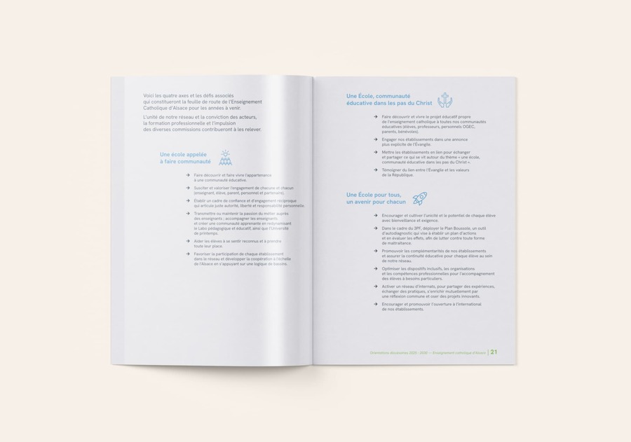 Double pages intérieures de la plaquette