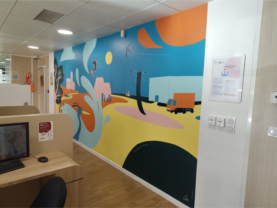 Fresque murale vue de droite